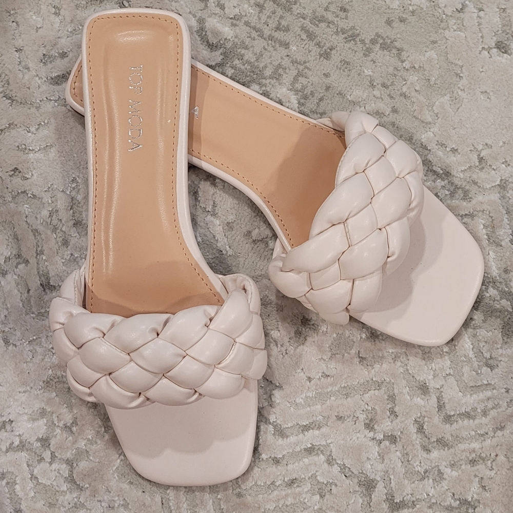 Top Moda Eli Woven Braided Slide Sandals